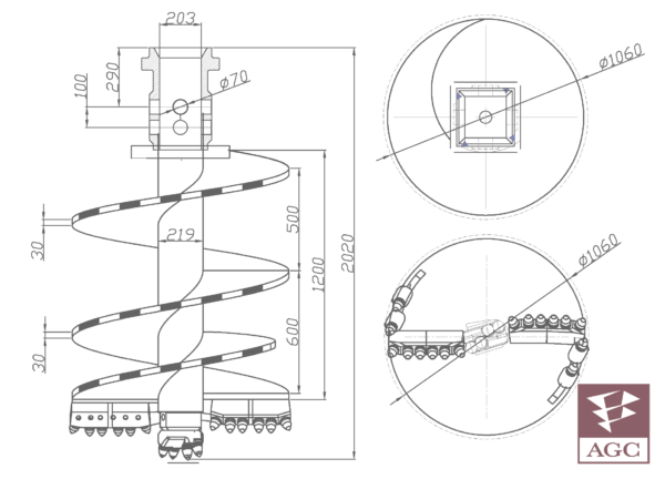 1060 Flat Auger